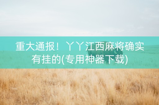 重大通报！丫丫江西麻将确实有挂的(专用神器下载)