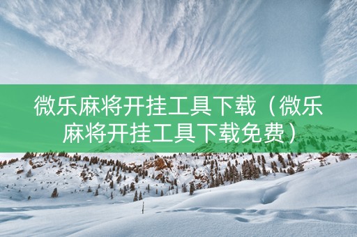 微乐麻将开挂工具下载（微乐麻将开挂工具下载免费）