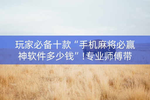 玩家必备十款“手机麻将必赢神软件多少钱”!专业师傅带你一起了解（详细教程）-知乎
