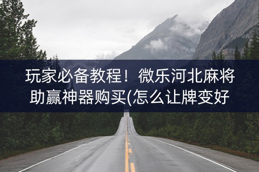 玩家必备教程！微乐河北麻将助赢神器购买(怎么让牌变好)