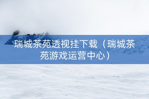 瑞城茶苑透视挂下载（瑞城茶苑游戏运营中心）