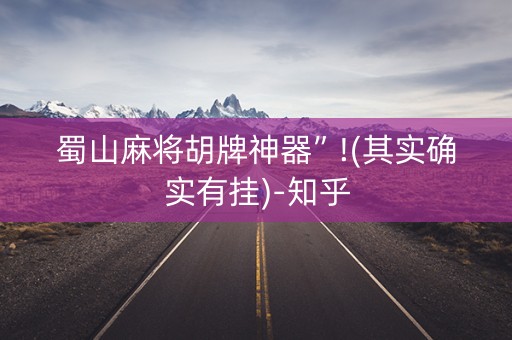 蜀山麻将胡牌神器”!(其实确实有挂)-知乎