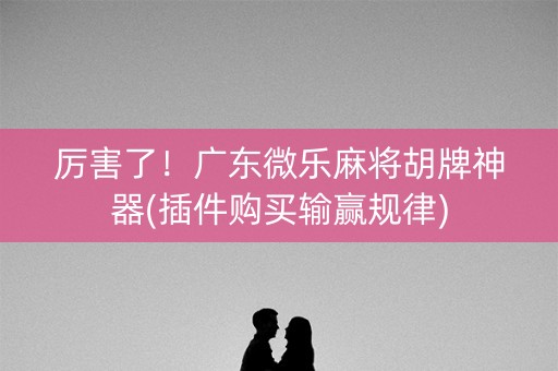 厉害了！广东微乐麻将胡牌神器(插件购买输赢规律)