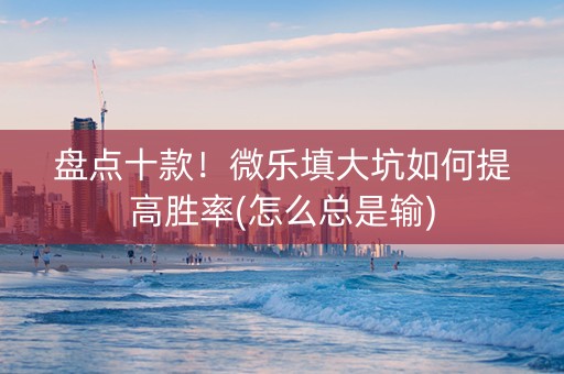 盘点十款！微乐填大坑如何提高胜率(怎么总是输)