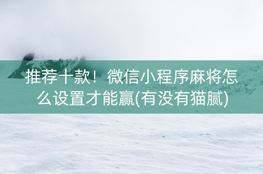 推荐十款！微信小程序麻将怎么设置才能赢(有没有猫腻)