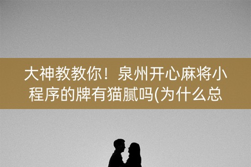 大神教教你！泉州开心麻将小程序的牌有猫腻吗(为什么总是输)