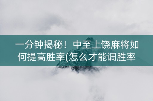 一分钟揭秘！中至上饶麻将如何提高胜率(怎么才能调胜率)