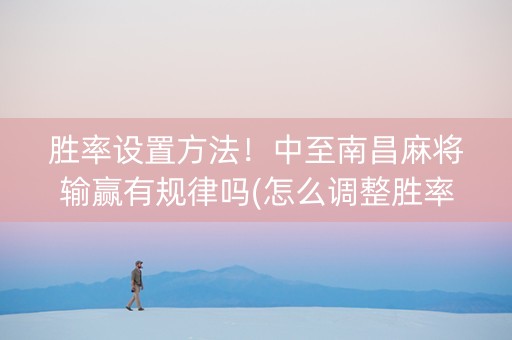胜率设置方法！中至南昌麻将输赢有规律吗(怎么调整胜率)