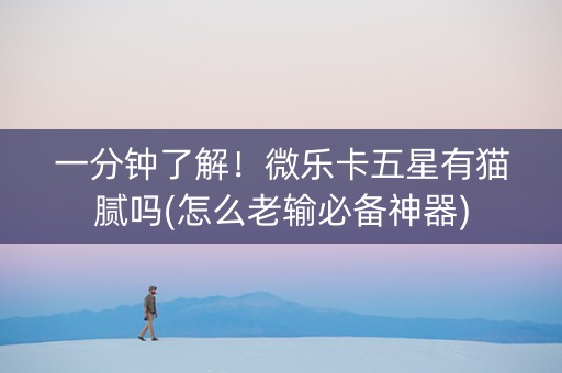 一分钟了解！微乐卡五星有猫腻吗(怎么老输必备神器)