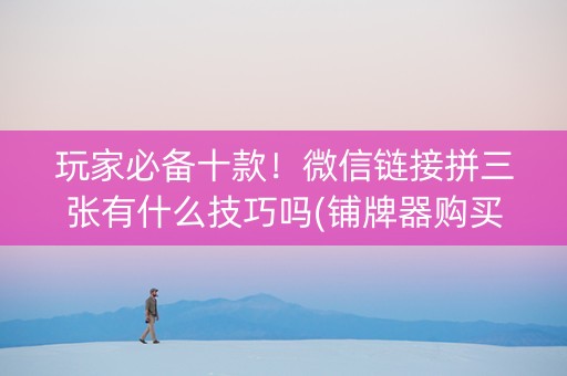 玩家必备十款！微信链接拼三张有什么技巧吗(铺牌器购买)