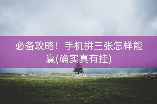 必备攻略！手机拼三张怎样能赢(确实真有挂)