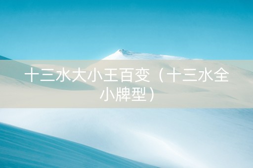 十三水大小王百变（十三水全小牌型）