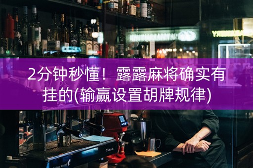 2分钟秒懂！露露麻将确实有挂的(输赢设置胡牌规律)