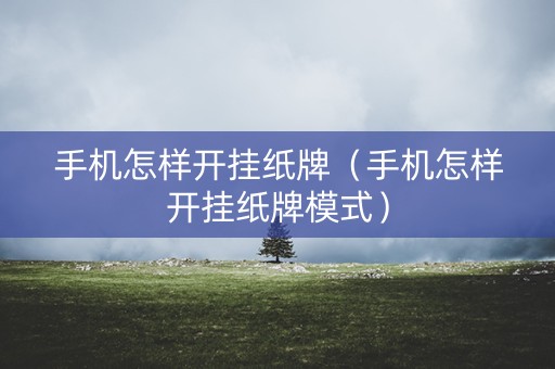 手机怎样开挂纸牌（手机怎样开挂纸牌模式）