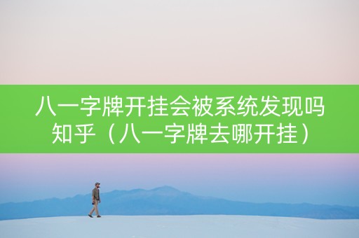 八一字牌开挂会被系统发现吗知乎（八一字牌去哪开挂）