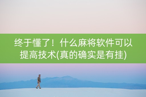终于懂了！什么麻将软件可以提高技术(真的确实是有挂)