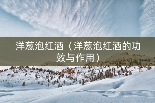 洋葱泡红酒（洋葱泡红酒的功效与作用）