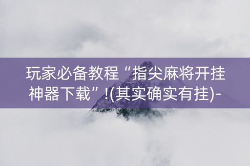 玩家必备教程“指尖麻将开挂神器下载”!(其实确实有挂)-知乎