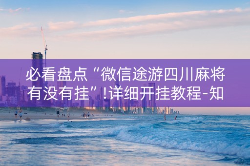 必看盘点“微信途游四川麻将有没有挂”!详细开挂教程-知乎