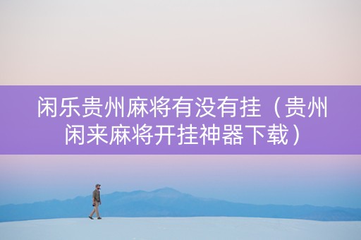 闲乐贵州麻将有没有挂（贵州闲来麻将开挂神器下载）