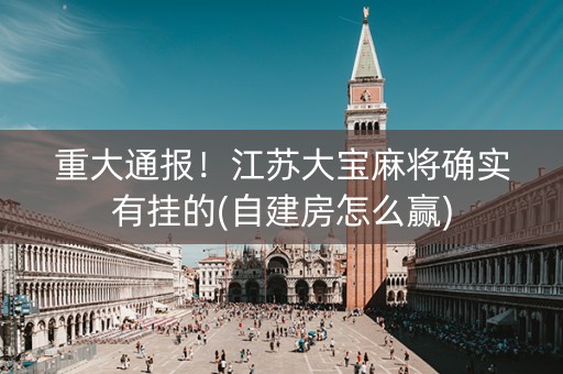 重大通报！江苏大宝麻将确实有挂的(自建房怎么赢)