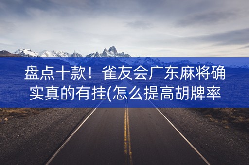 盘点十款！雀友会广东麻将确实真的有挂(怎么提高胡牌率)