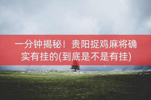 一分钟揭秘！贵阳捉鸡麻将确实有挂的(到底是不是有挂)