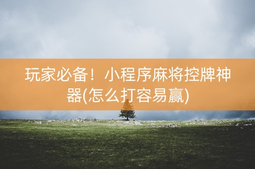 玩家必备！小程序麻将控牌神器(怎么打容易赢)