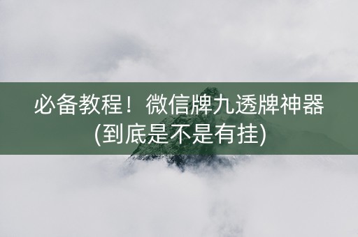 必备教程！微信牌九透牌神器(到底是不是有挂)
