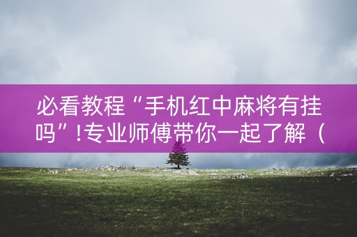 必看教程“手机红中麻将有挂吗”!专业师傅带你一起了解（详细教程）-知乎