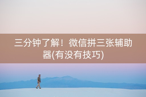 三分钟了解！微信拼三张辅助器(有没有技巧)