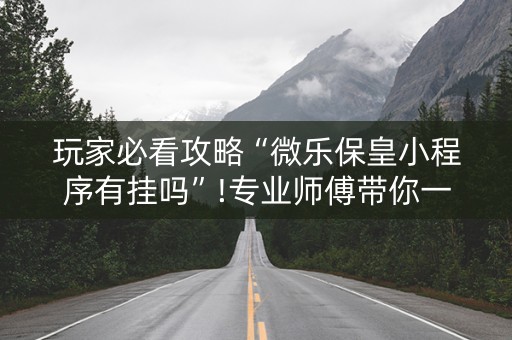 玩家必看攻略“微乐保皇小程序有挂吗”!专业师傅带你一起了解（详细教程）-知乎