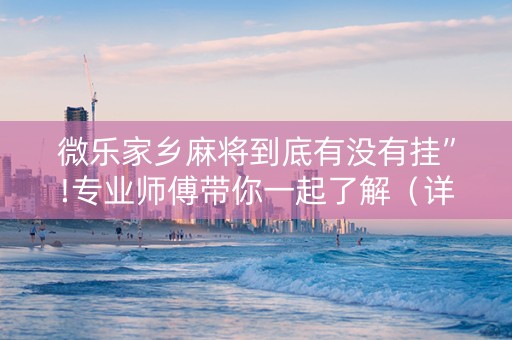 微乐家乡麻将到底有没有挂”!专业师傅带你一起了解（详细教程）-知乎