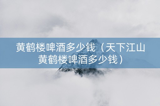 黄鹤楼啤酒多少钱（天下江山黄鹤楼啤酒多少钱）