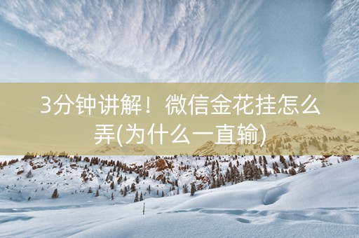 3分钟讲解！微信金花挂怎么弄(为什么一直输)