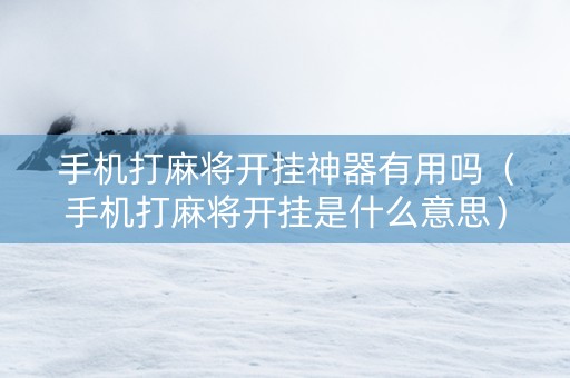 手机打麻将开挂神器有用吗（手机打麻将开挂是什么意思）