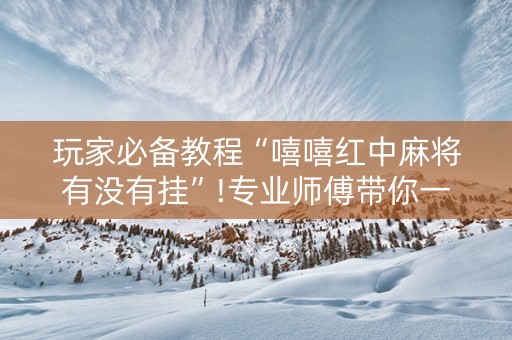 玩家必备教程“嘻嘻红中麻将有没有挂”!专业师傅带你一起了解（详细教程）-知乎