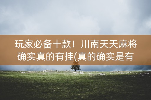 玩家必备十款！川南天天麻将确实真的有挂(真的确实是有挂)