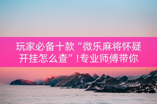 玩家必备十款“微乐麻将怀疑开挂怎么查”!专业师傅带你一起了解（详细教程）-知乎