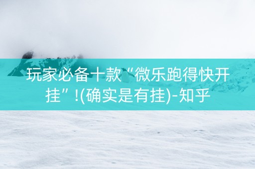 玩家必备十款“微乐跑得快开挂”!(确实是有挂)-知乎