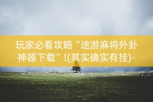 玩家必看攻略“途游麻将外卦神器下载”!(其实确实有挂)-知乎