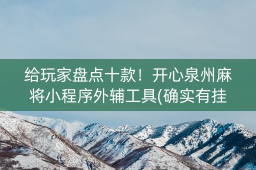 给玩家盘点十款！开心泉州麻将小程序外辅工具(确实有挂吗)