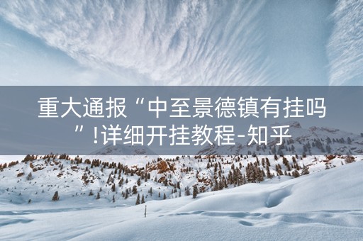 重大通报“中至景德镇有挂吗”!详细开挂教程-知乎