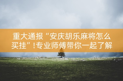 重大通报“安庆胡乐麻将怎么买挂”!专业师傅带你一起了解（详细教程）-知乎