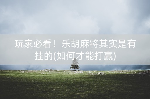 玩家必看！乐胡麻将其实是有挂的(如何才能打赢)