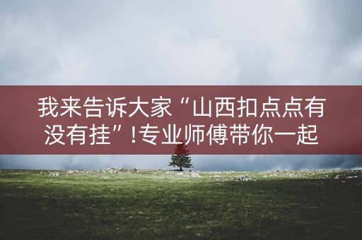 我来告诉大家“山西扣点点有没有挂”!专业师傅带你一起了解（详细教程）-知乎