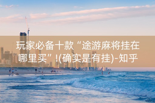 玩家必备十款“途游麻将挂在哪里买”!(确实是有挂)-知乎