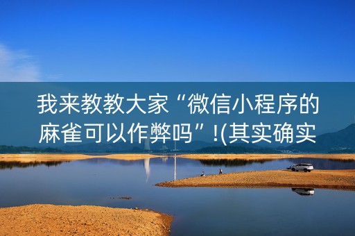 我来教教大家“微信小程序的麻雀可以作弊吗”!(其实确实有挂)-知乎