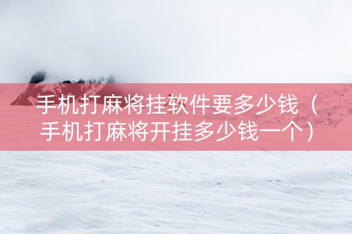 手机打麻将挂软件要多少钱（手机打麻将开挂多少钱一个）