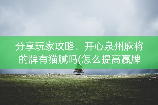 分享玩家攻略！开心泉州麻将的牌有猫腻吗(怎么提高赢牌率)